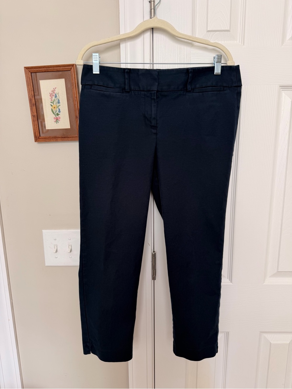 LOFT Black Cropped Slim Ponte Pants